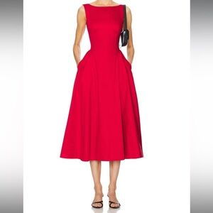 Helsa Chic Red Midi Dress